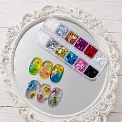 Colorful Metallic Round Sequins - 12 Grids
