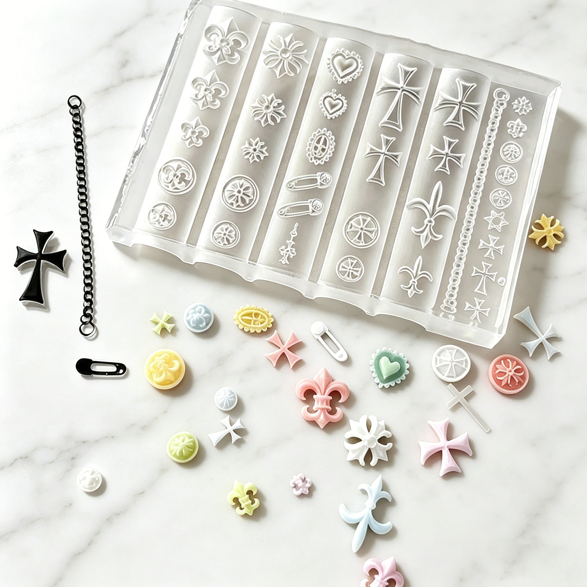 3D Nail Art Mold (Upgrade) - #58 Cross & Chain