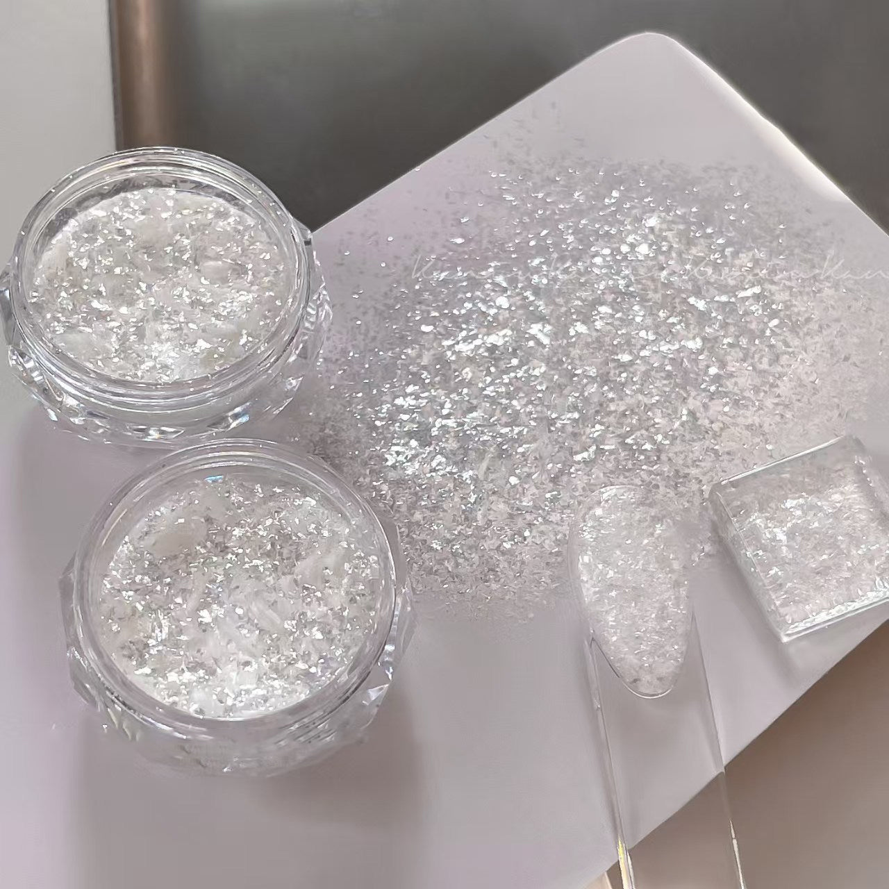 Silver Glitter Nail Art Flakes