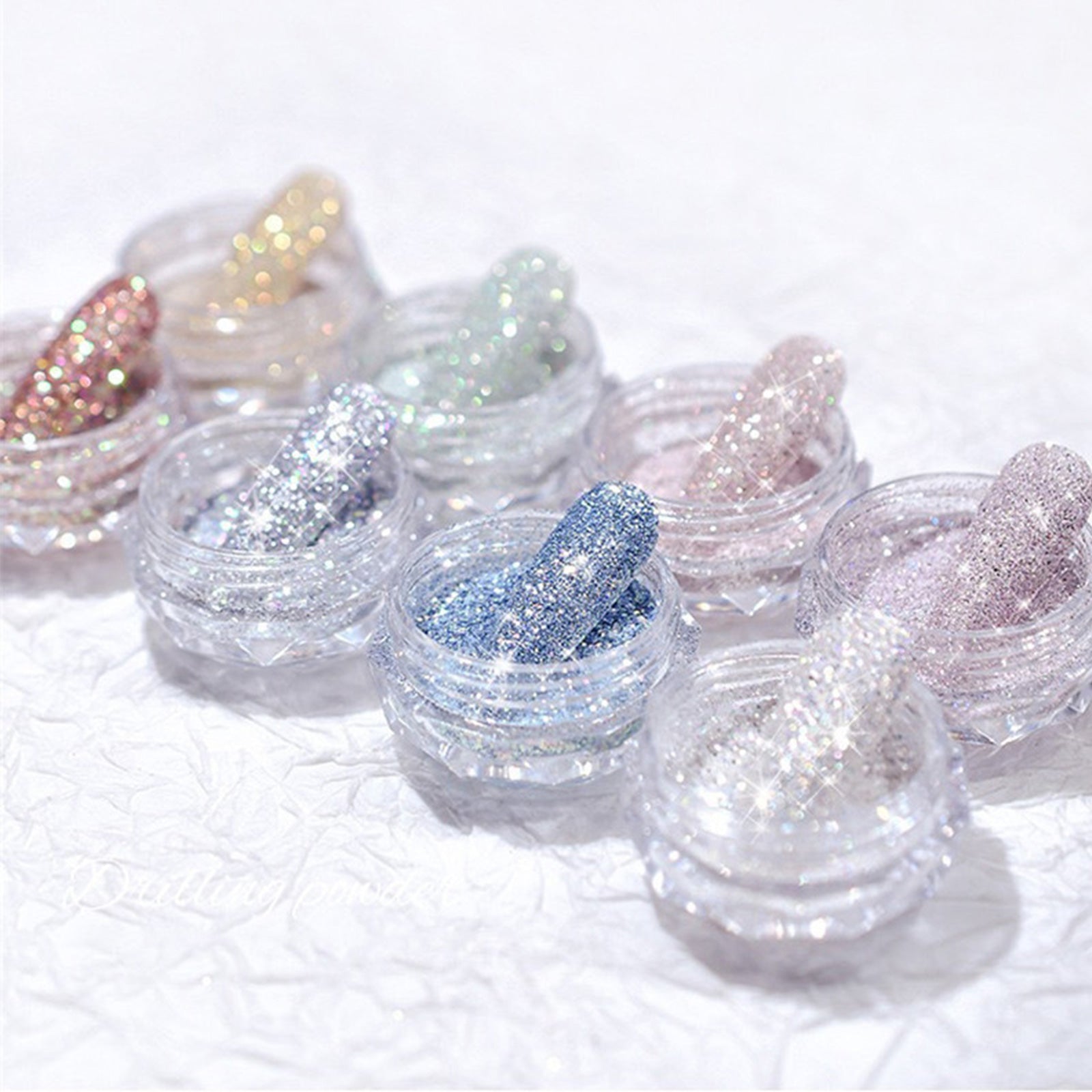 Sparkling Holographic Nail Glitter Set