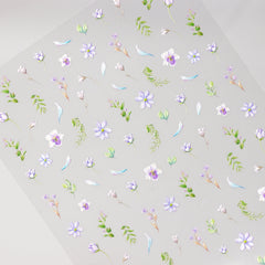 5D Nail Sticker - Purple Flower