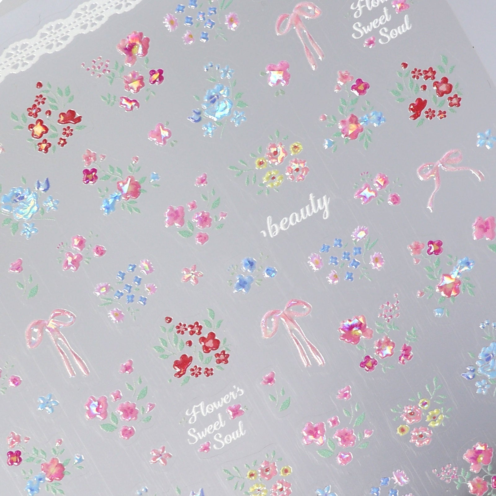 Shell Nail Sticker - Lace & Tiny Flowers
