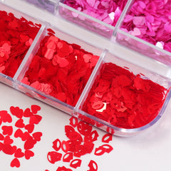 Heart Nail Glitters - Valentine