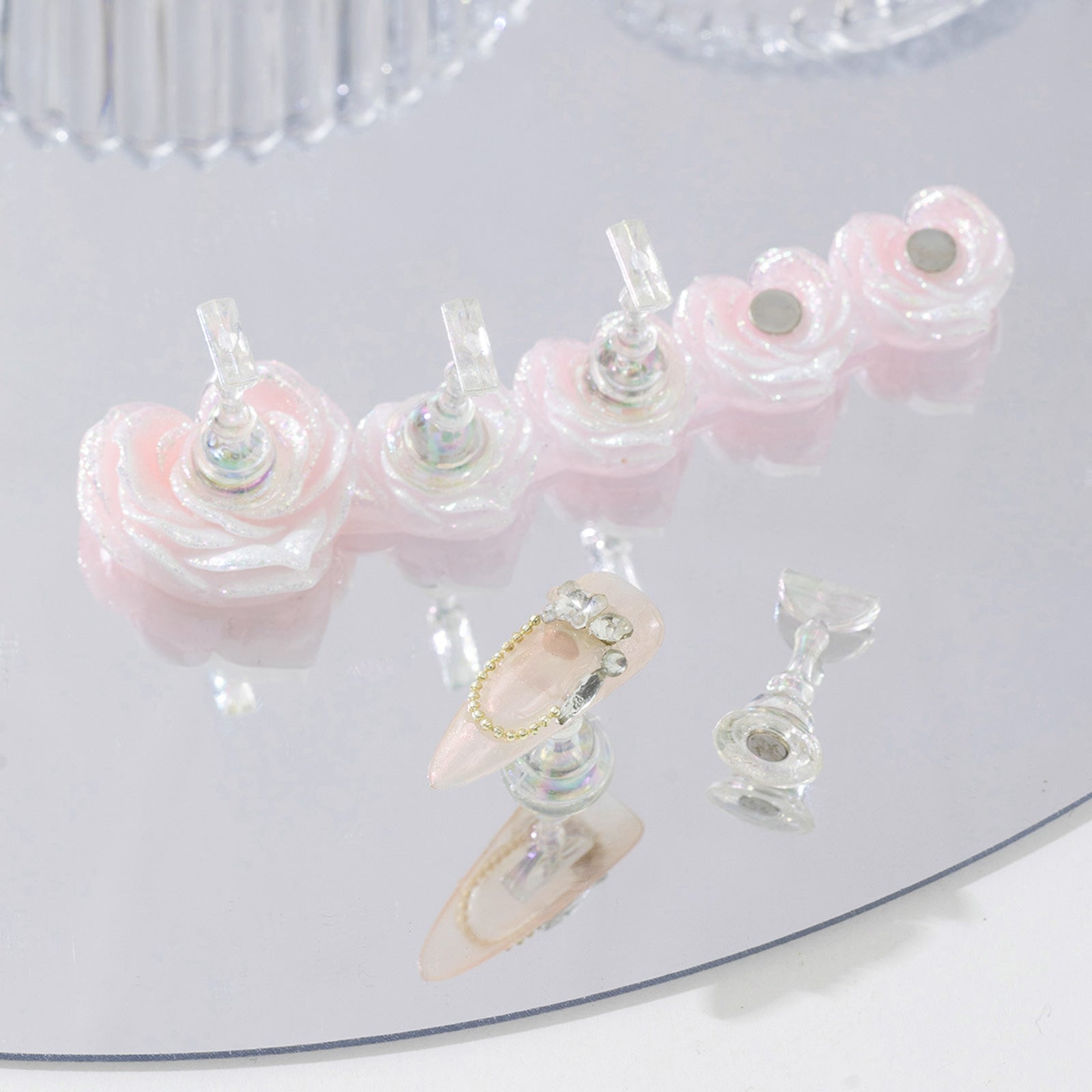 Rose Nail Practice Stand with Holders