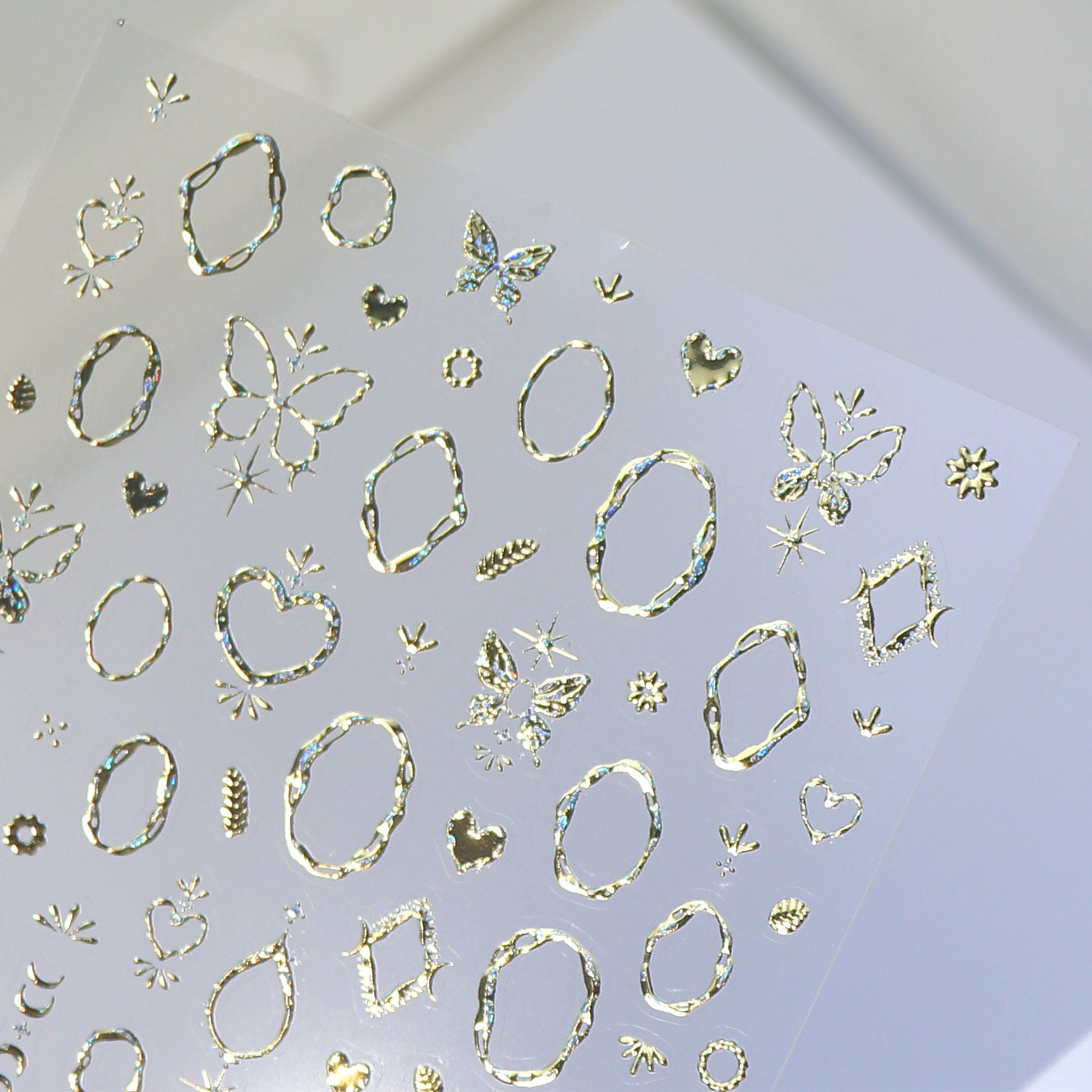 Chrome Nail Sticker - Butterfly & Frame