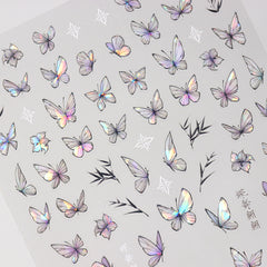 Shell Nail Sticker - White Butterfly Shadow