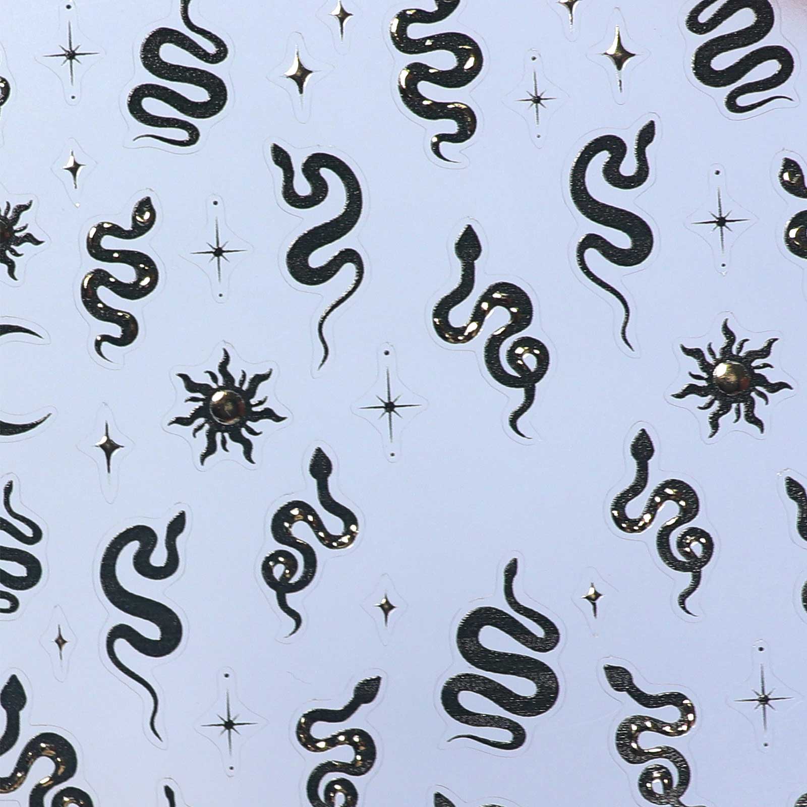 Chrome Nail Sticker - Snake (Black)