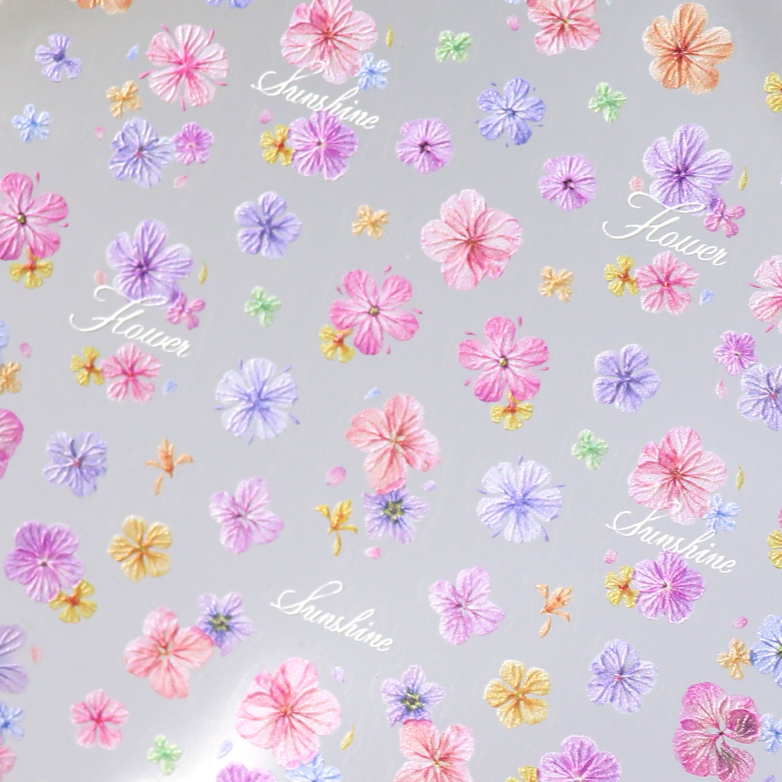 5D Nail Sticker - Pink-Toned Dried Flower