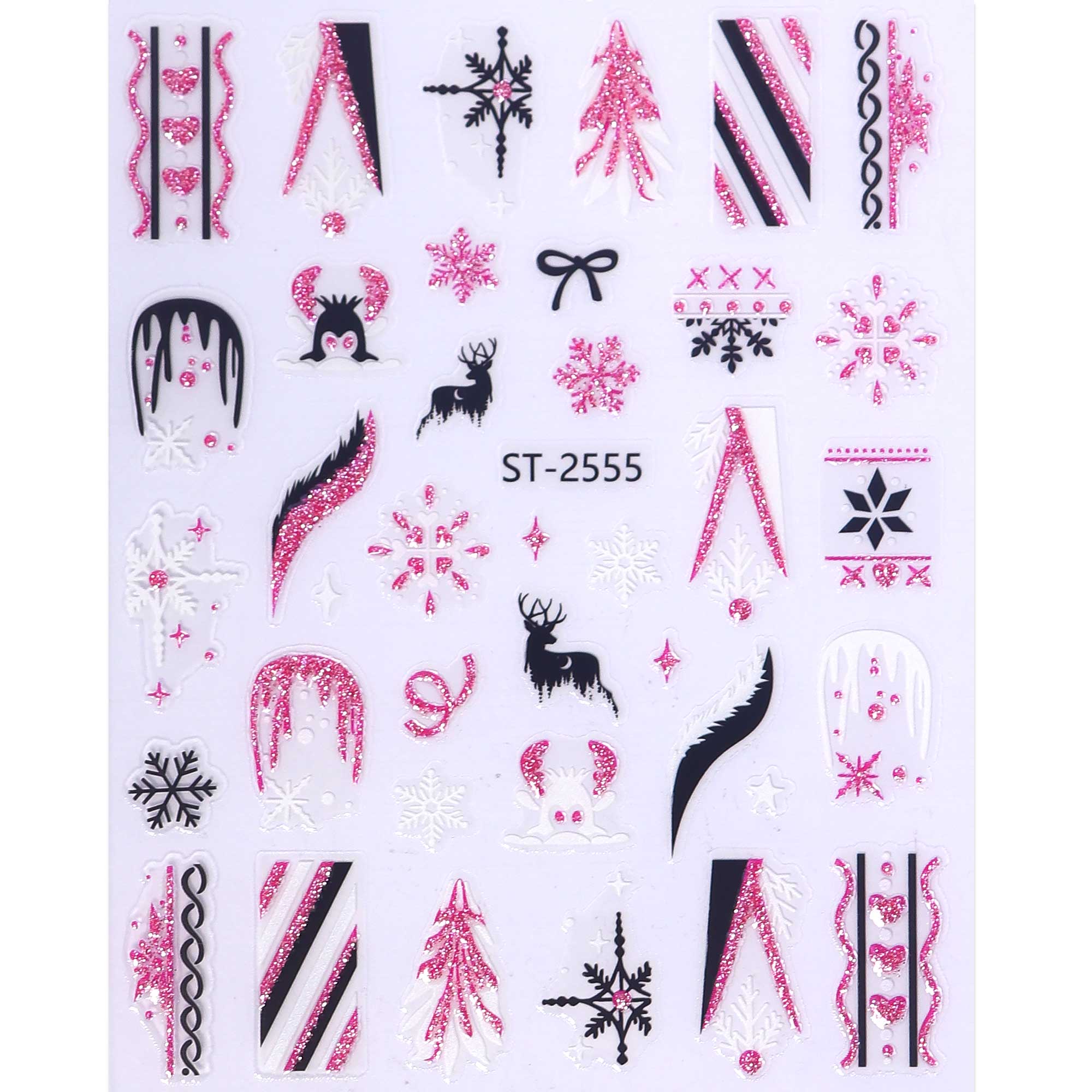 Nail Stickers - Pink Christmas