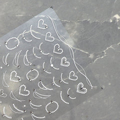 Rhinestone Nail Sticker - Pearl Love