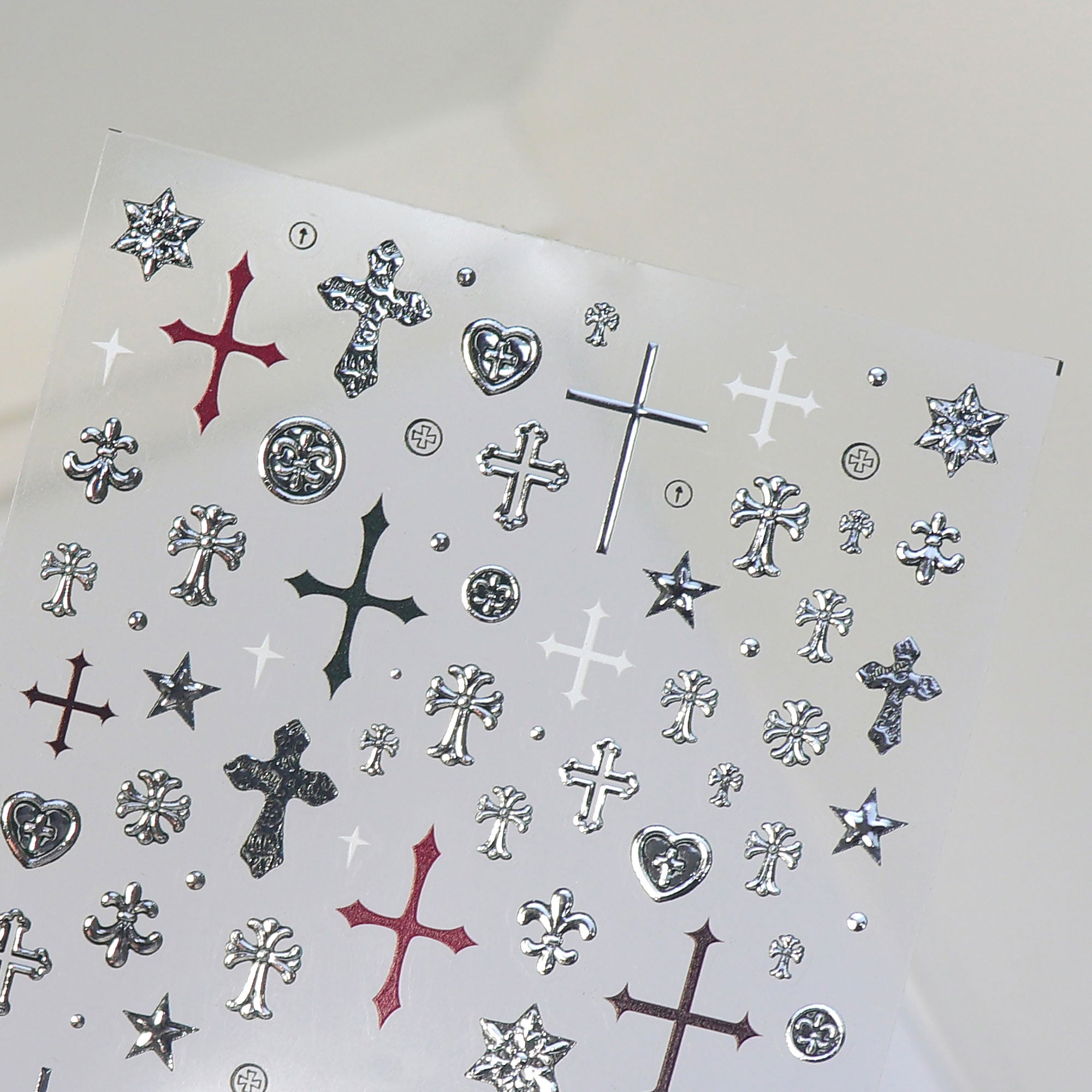 Chrome Nail Sticker - Metallic Cross