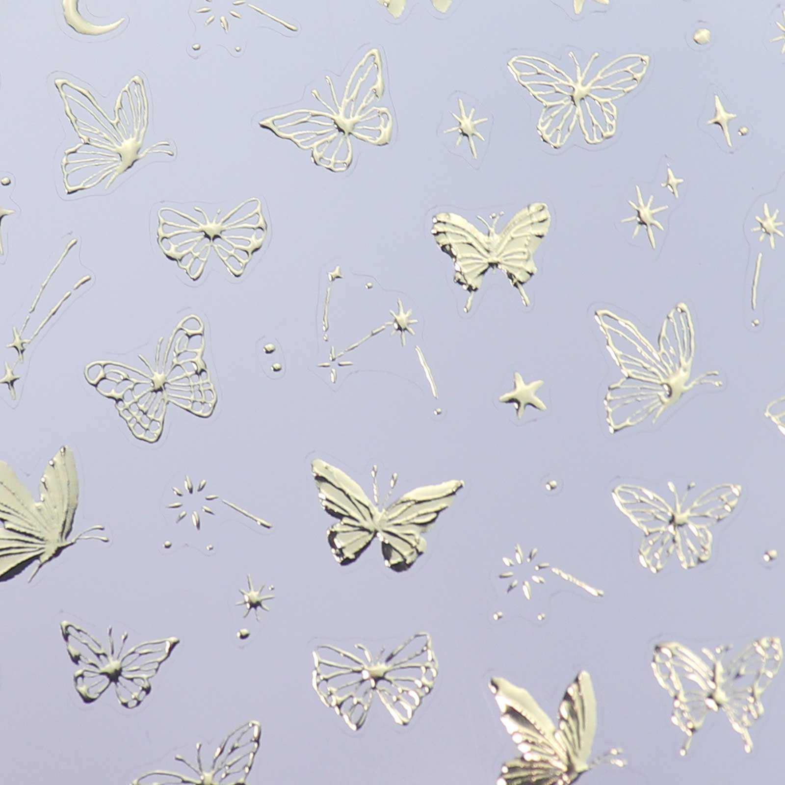 Chrome Nail Sticker - Butterfly Star Moon
