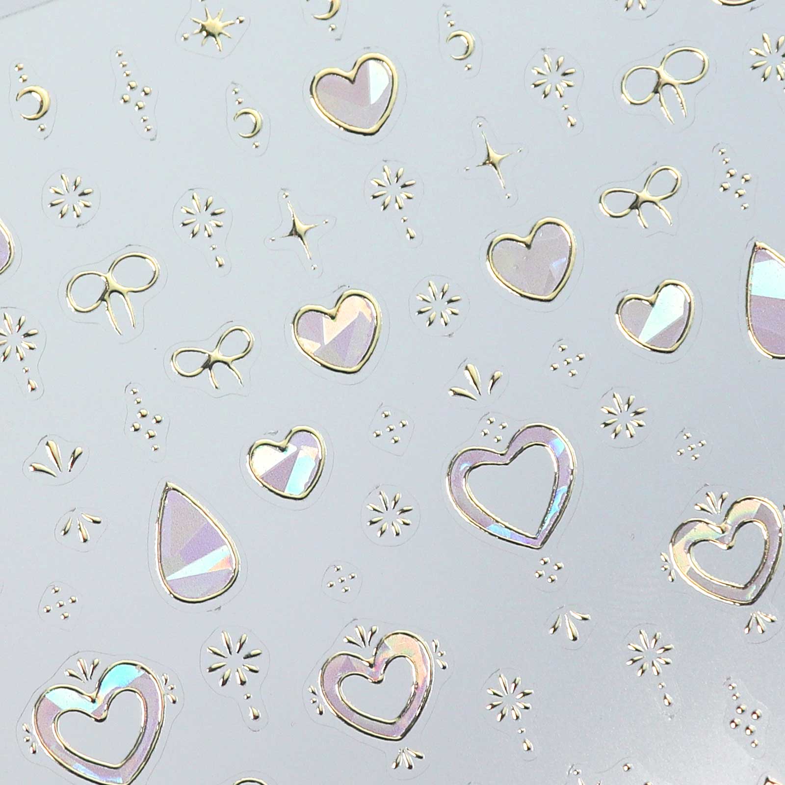 Chrome Nail Sticker - Dreamy Heart (Light Pink)