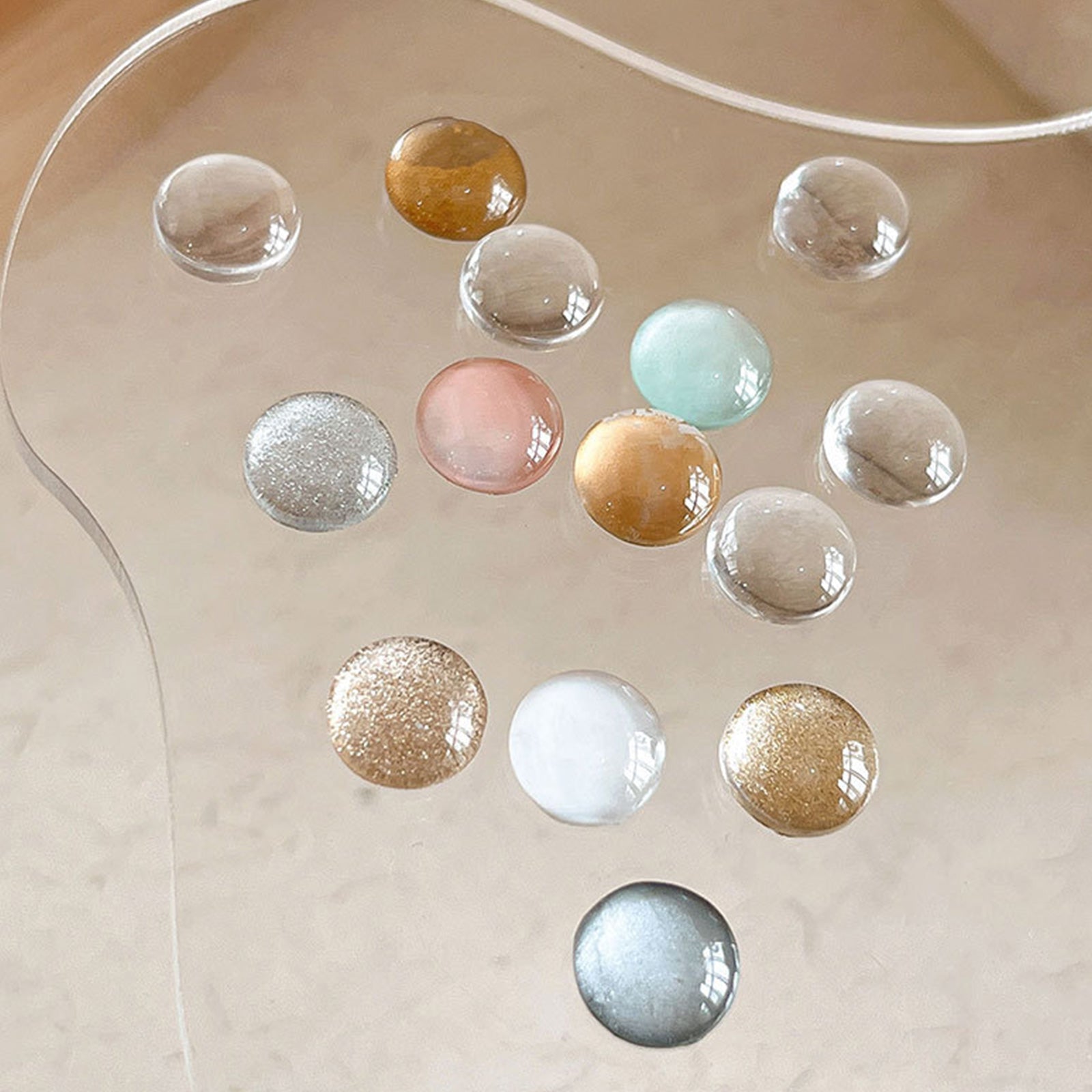 Nail Color Swatches - Glass Round