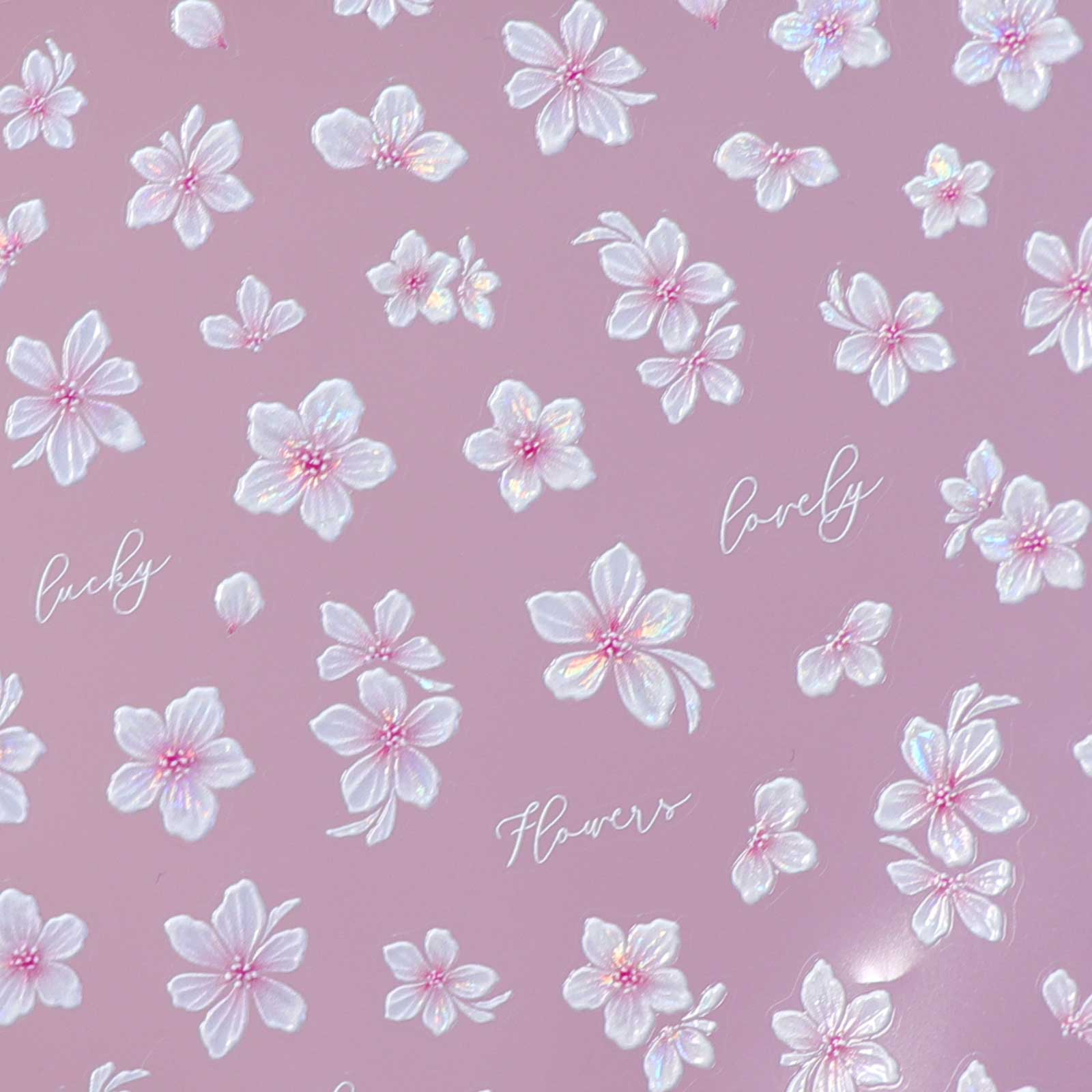 Shell Nail Sticker - Pink Flower