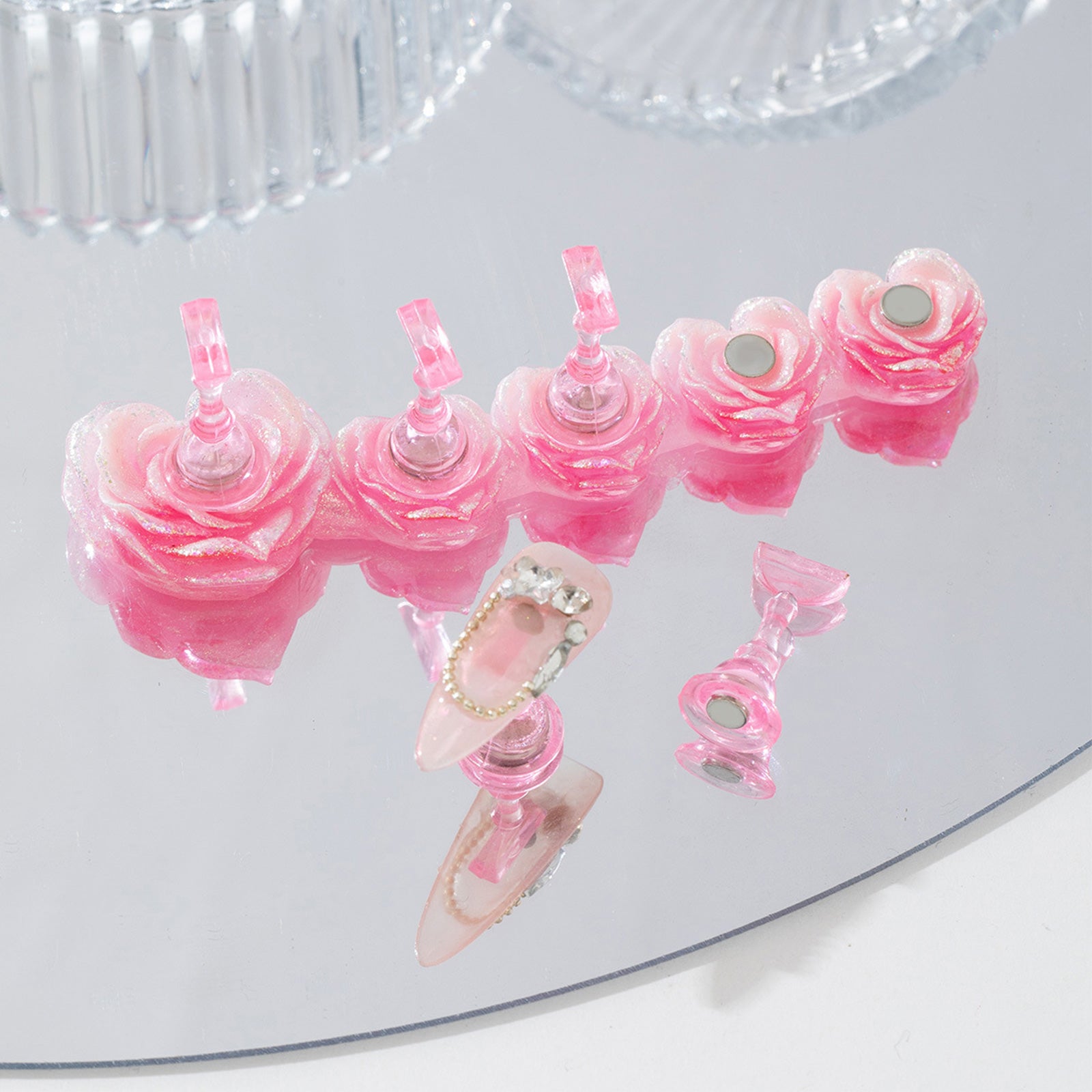 Rose Nail Practice Stand with Holders