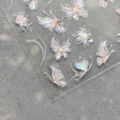 Rhinestone Nail Sticker - Laser Butterfly
