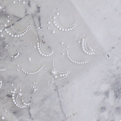Rhinestone Nail Sticker - Pearl Necklace