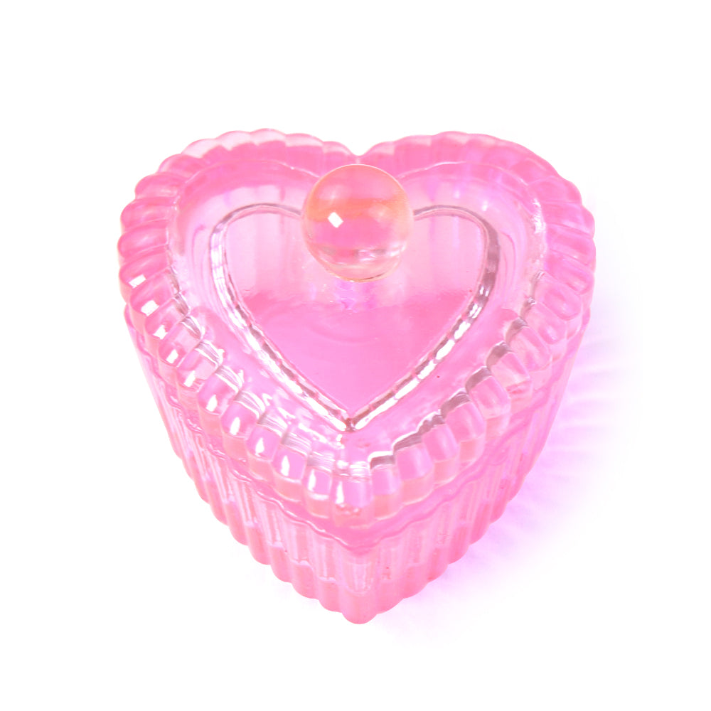 Glass Heart Dappen Dish with Lid