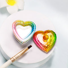 Glass Heart Dappen Dish with Lid