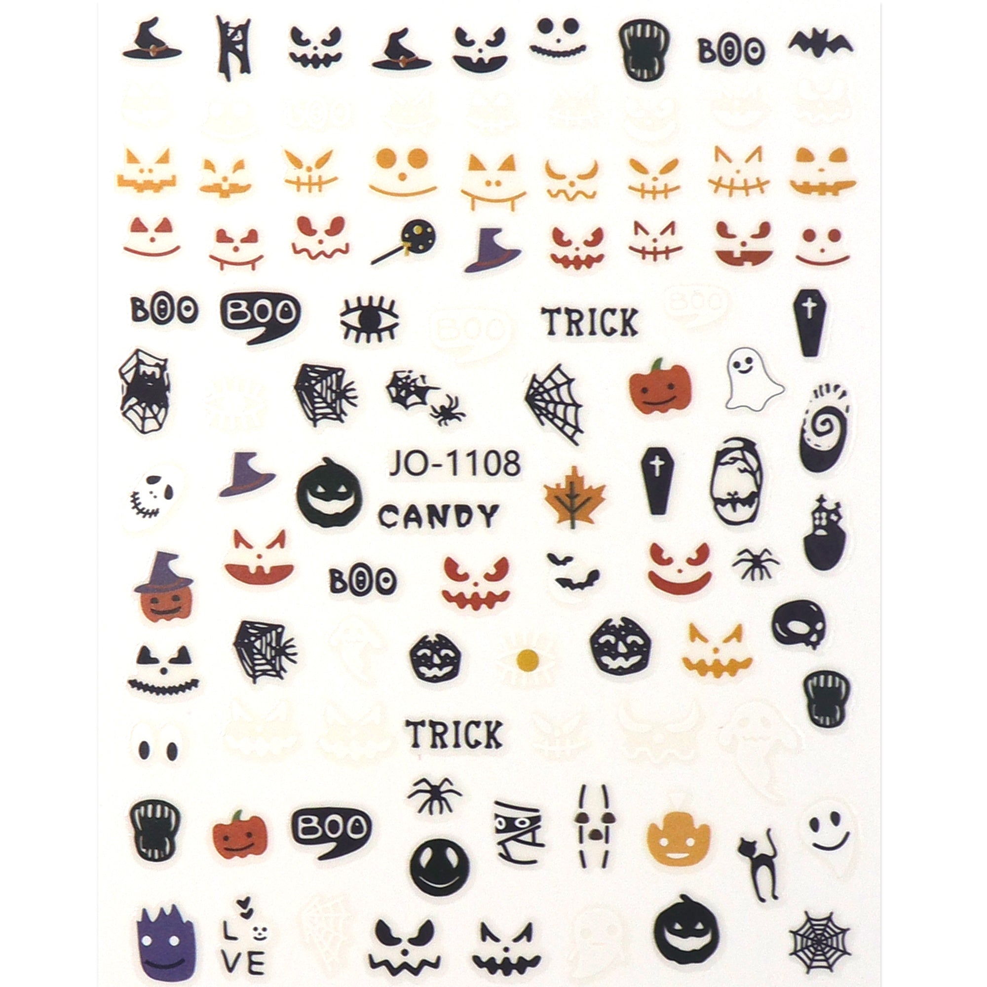 Nail Sticker - Halloween Pumpkin & Skeleton