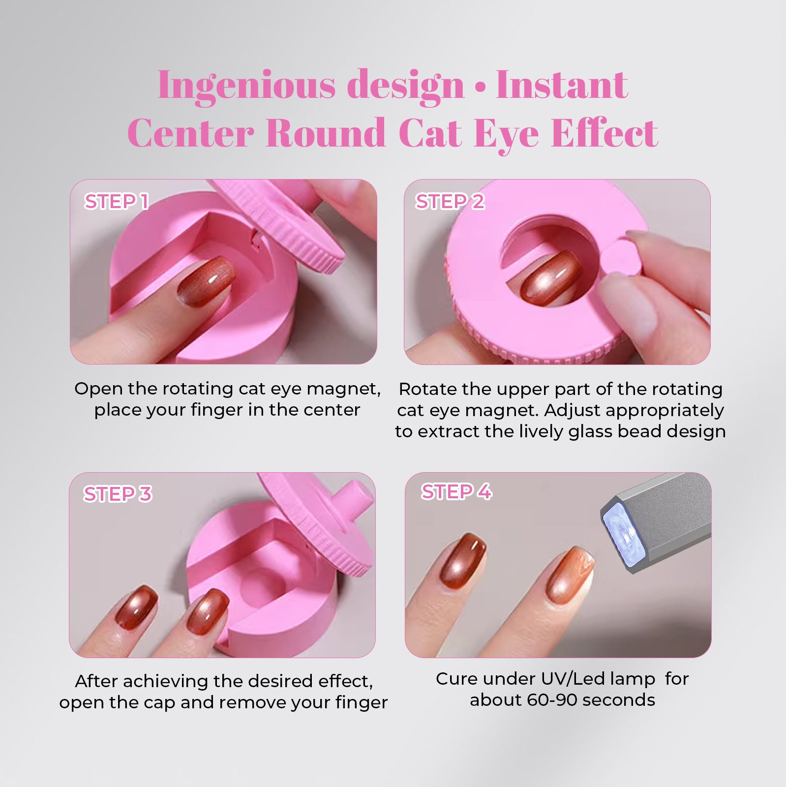 Automatic Glass Bead Cat Eye Design Magnet