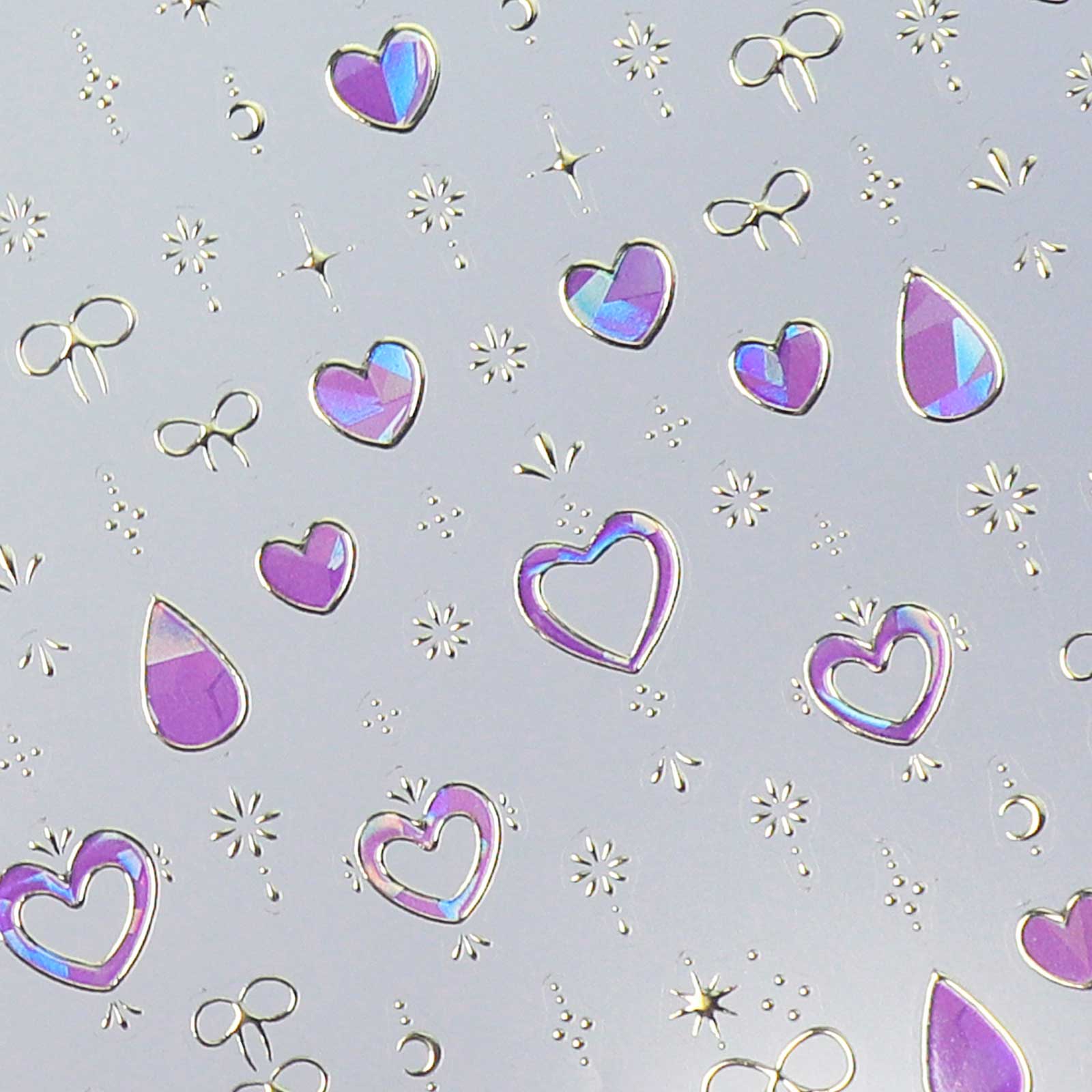 Chrome Nail Sticker - Dreamy Heart (Hot Pink)