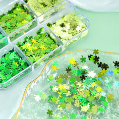 Four-leaf Clover Nail Glitters - 6 Grids