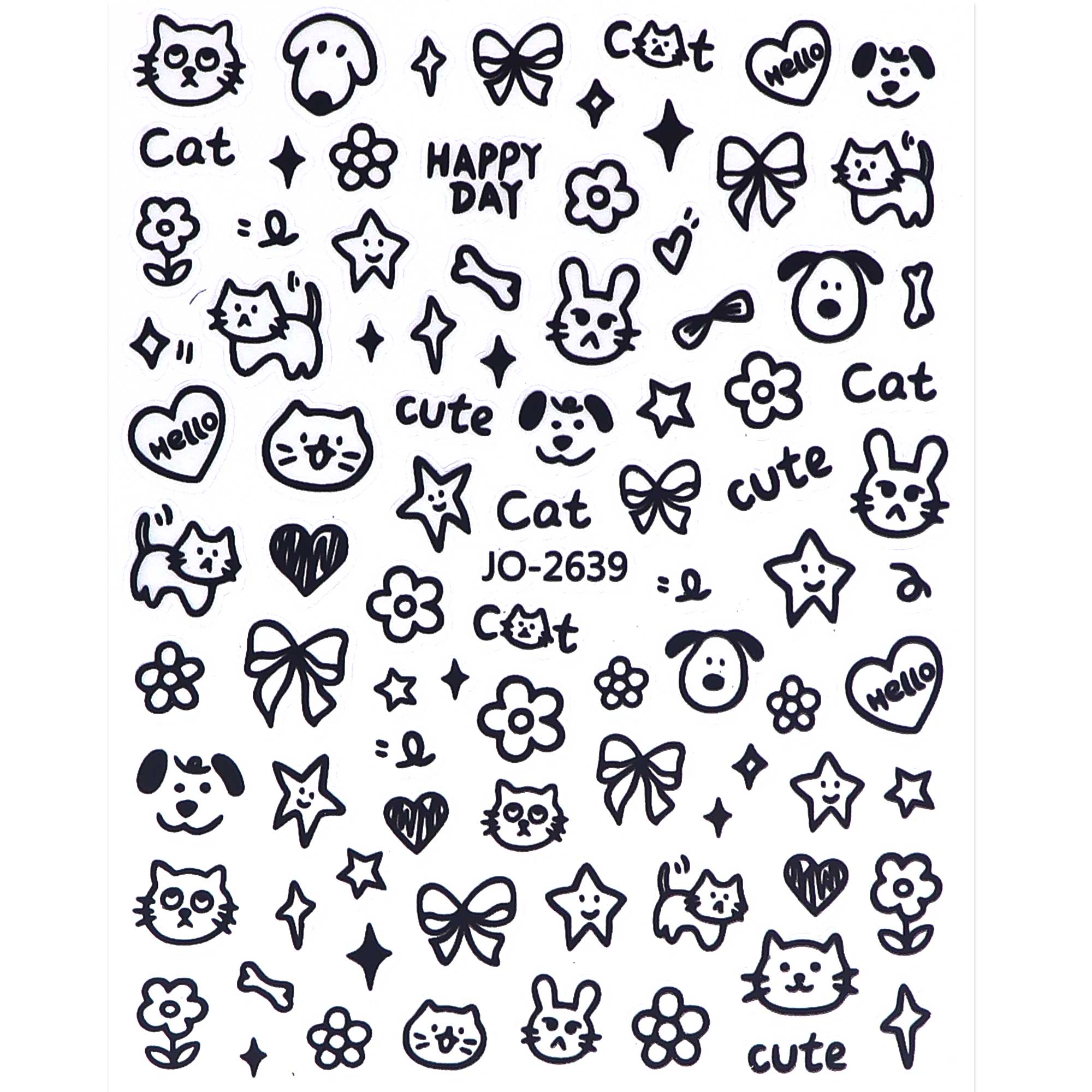 Nail Sticker - Cartoon Cat & Dog