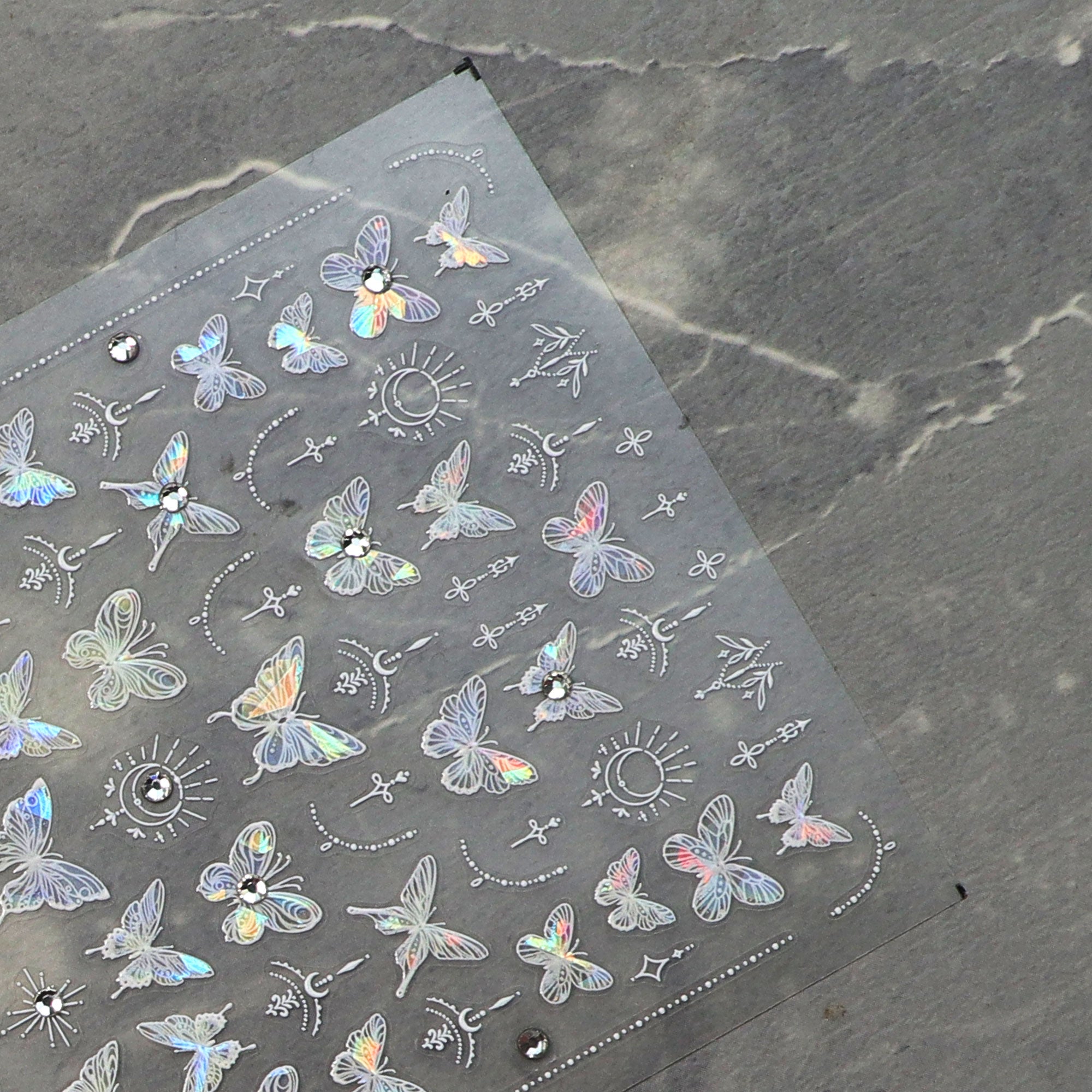 Rhinestone Nail Sticker - Laser Butterfly