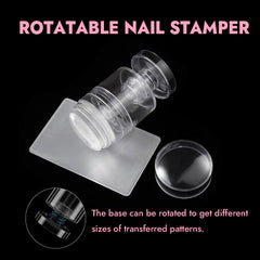 Rotatable Nail Stamper with Scraper