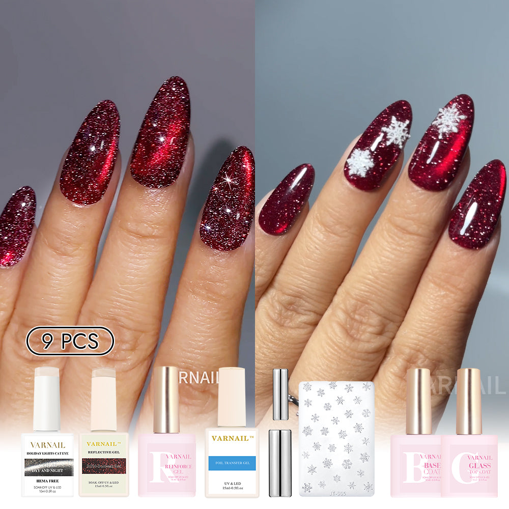 Trendy Nail Design Kit - No.22 Sparkly Red