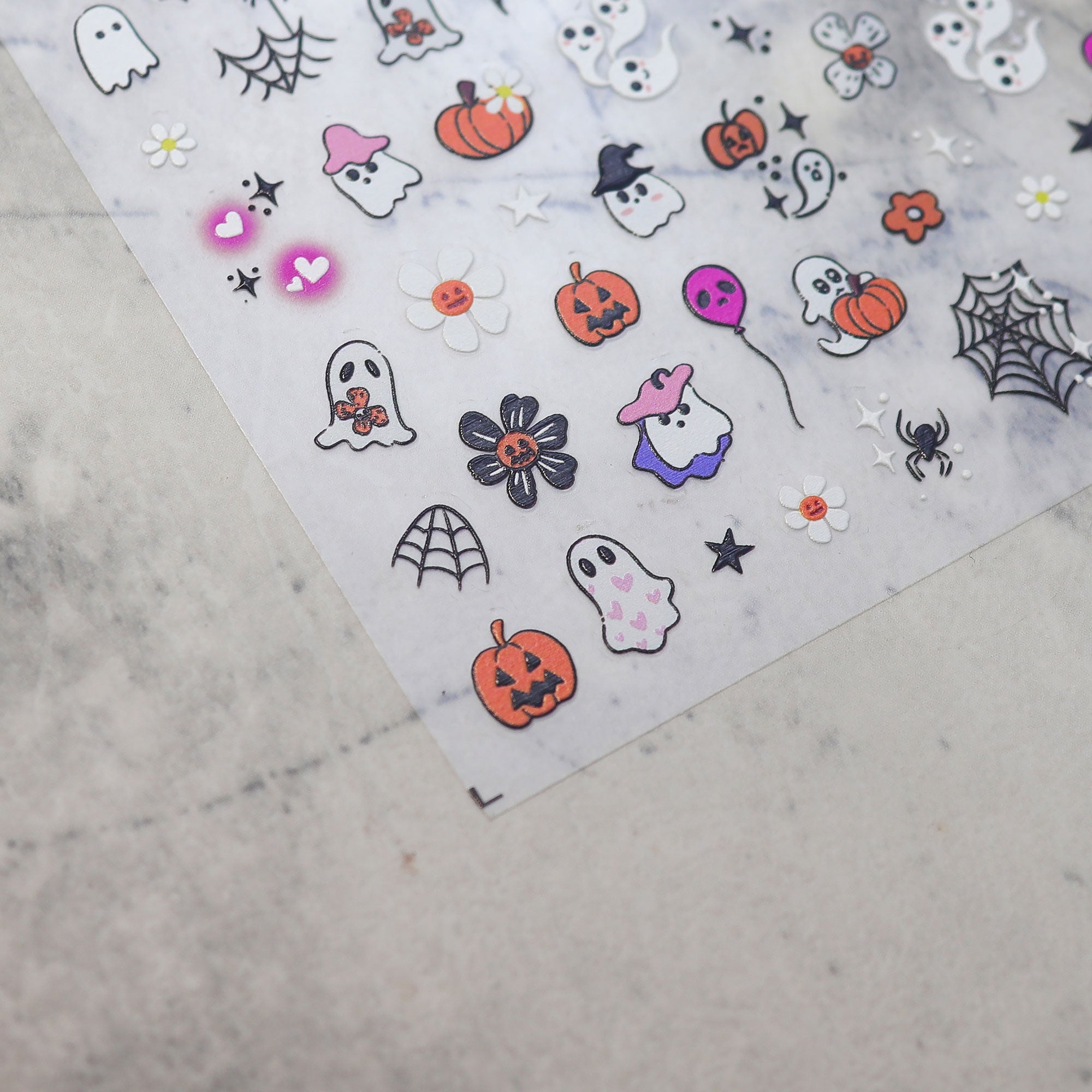 5D Nail Sticker - Pink Halloween