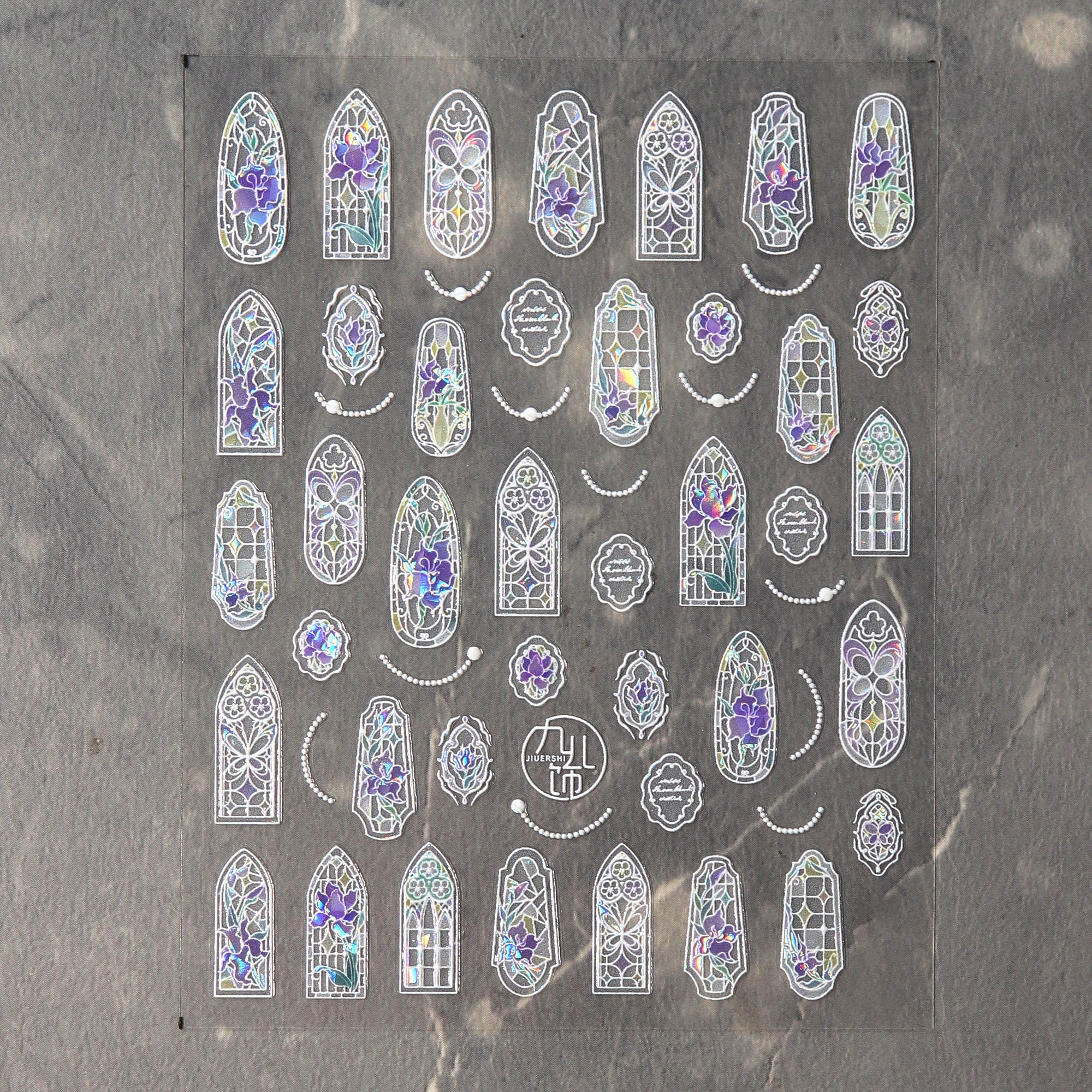 Shell Nail Sticker - Stained Glass Window
