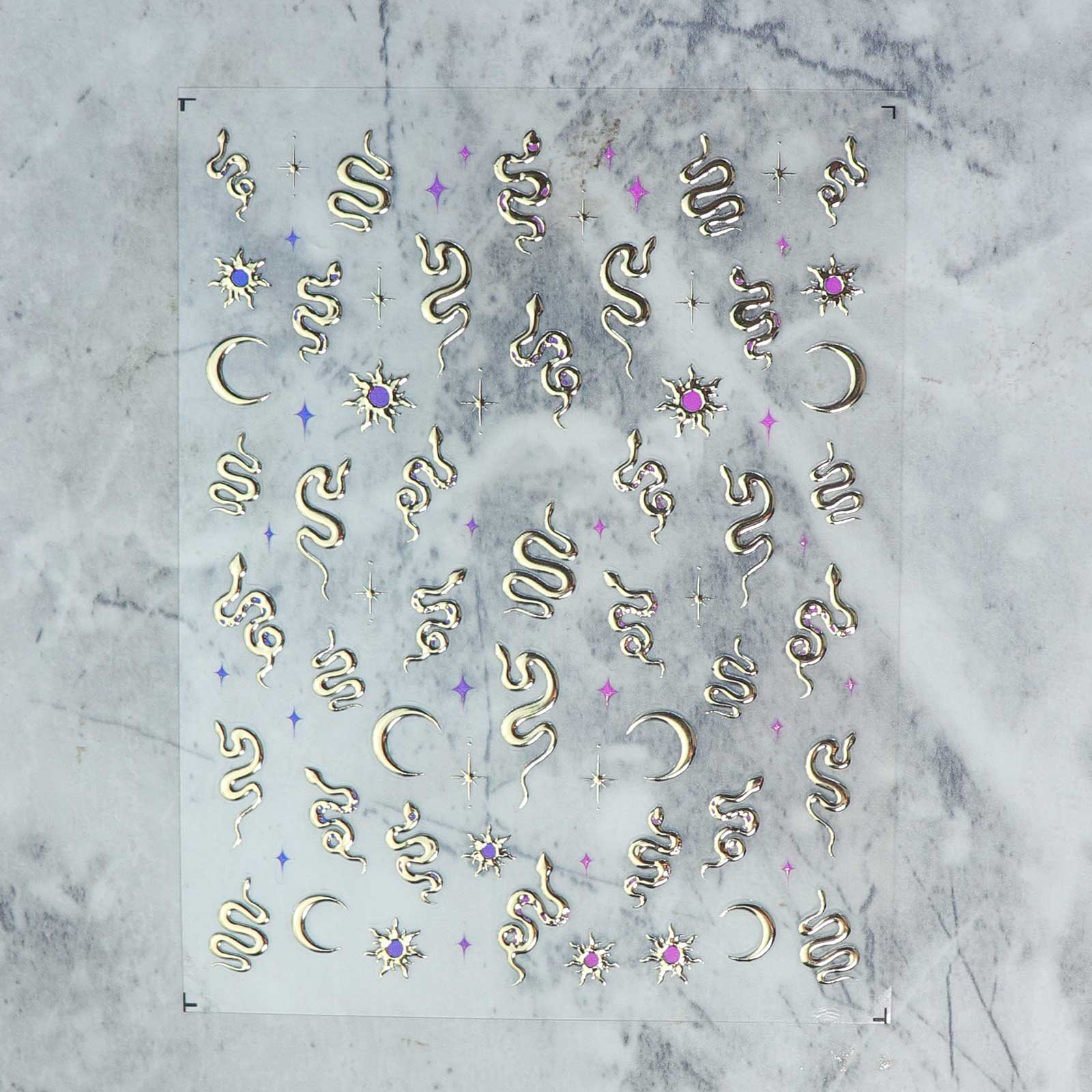 Chrome Nail Sticker - Snake (Gold)