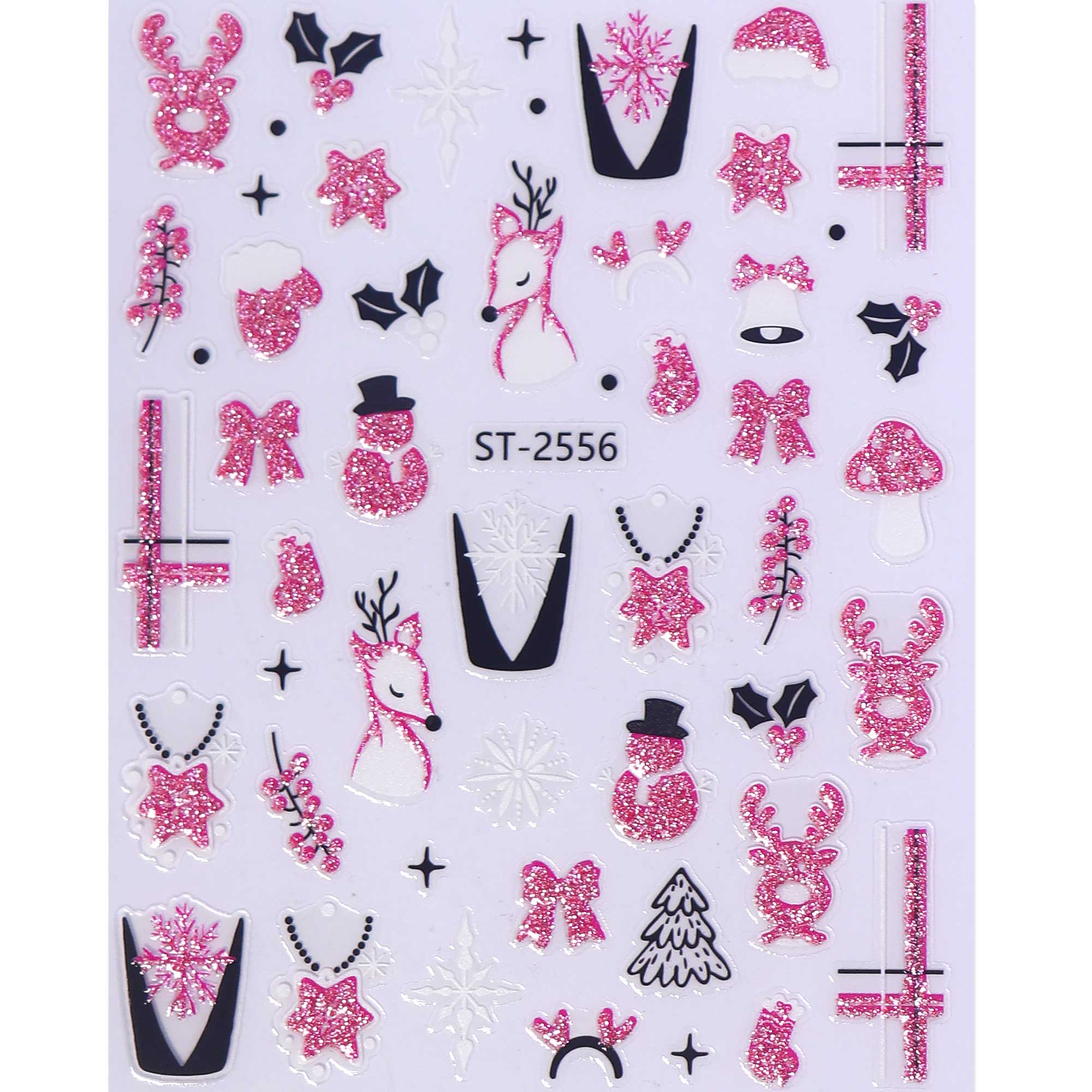 Nail Stickers - Pink Christmas