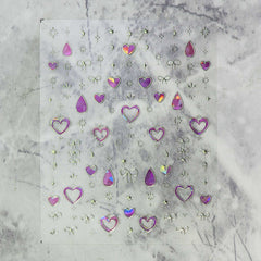 Chrome Nail Sticker - Dreamy Heart (Hot Pink)