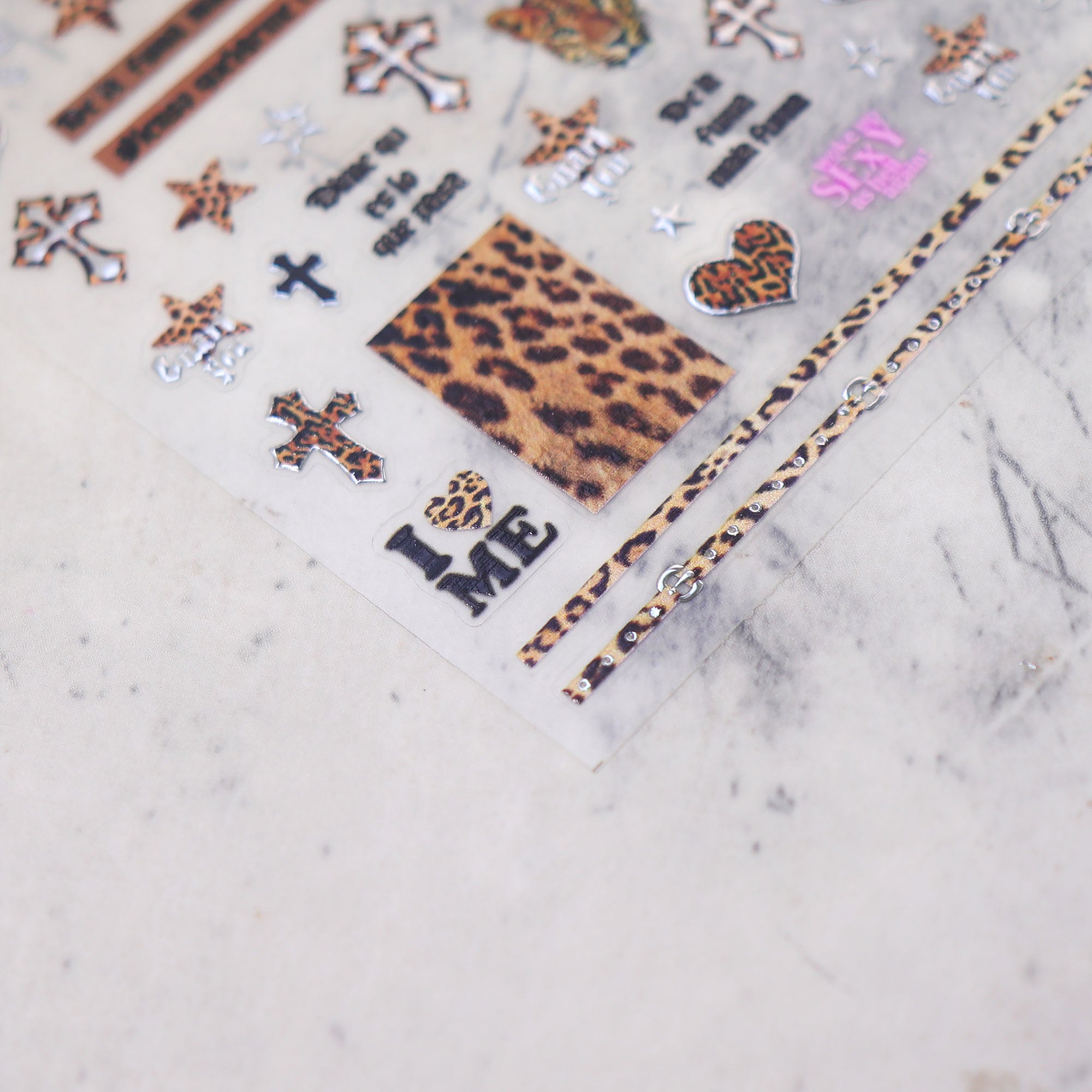 Chrome Nail Sticker - Leopard Print
