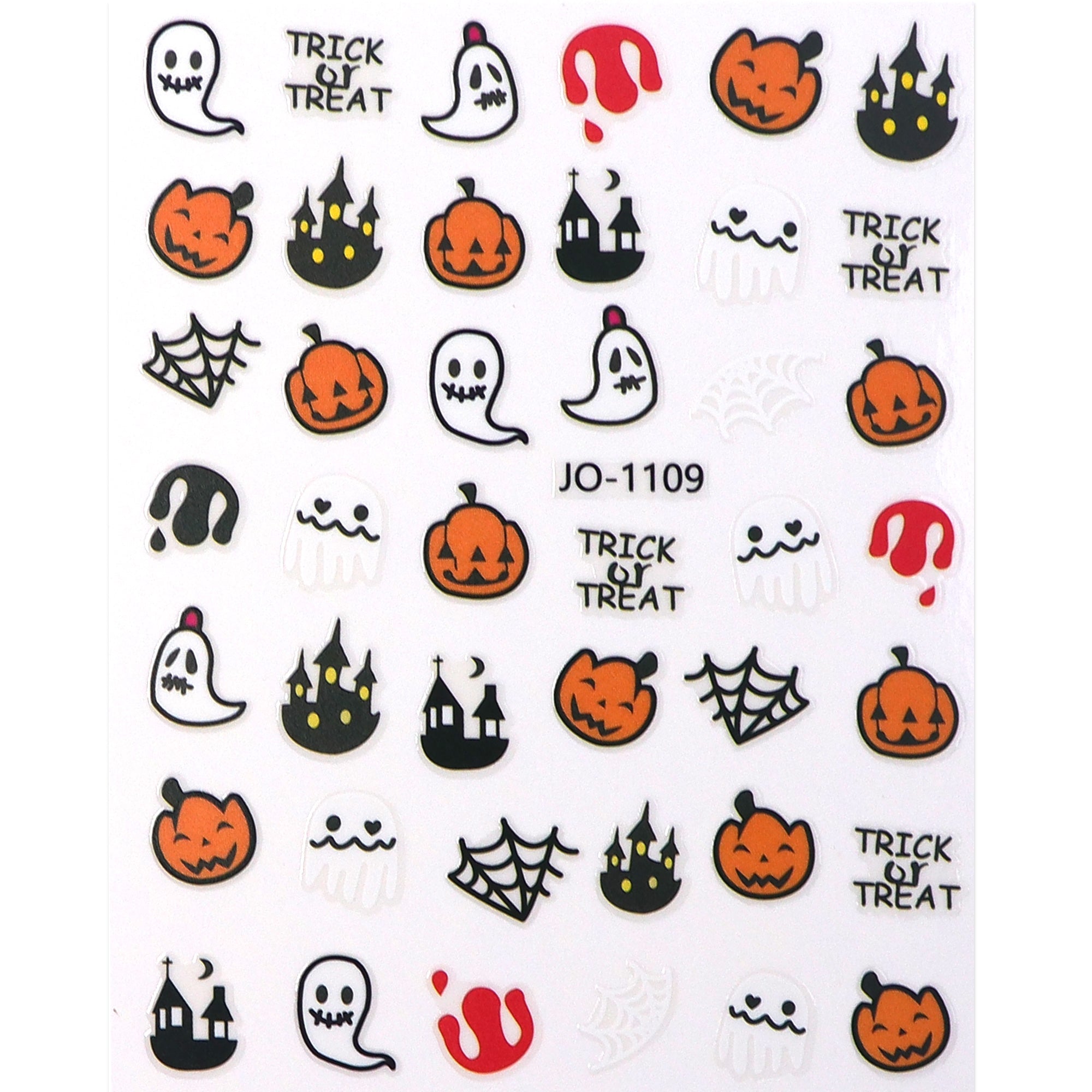 Nail Sticker - Halloween Pumpkin & Skeleton