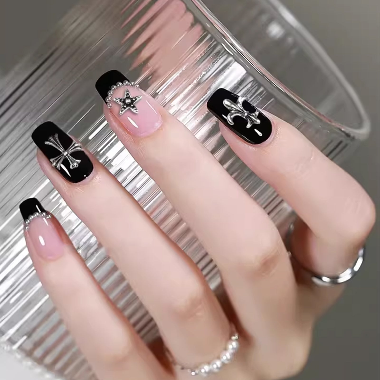 Metallic Cross Nail Art Charms