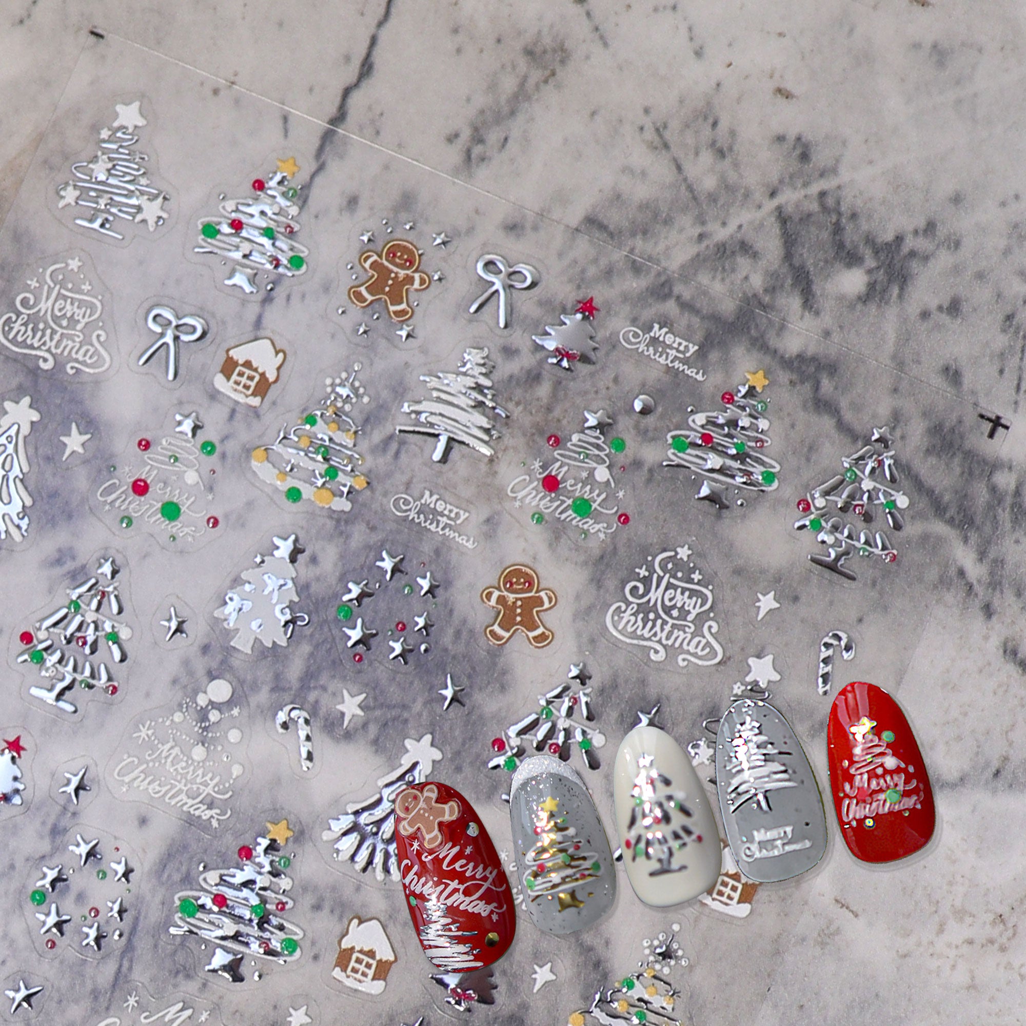 Chrome Nail Sticker - Christmas Star