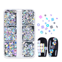6 Grids Holographic Nail Sequins - Geometry