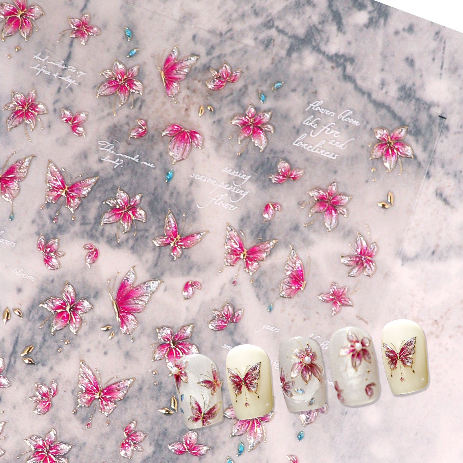 Chrome Nail Sticker - Enamel Butterfly