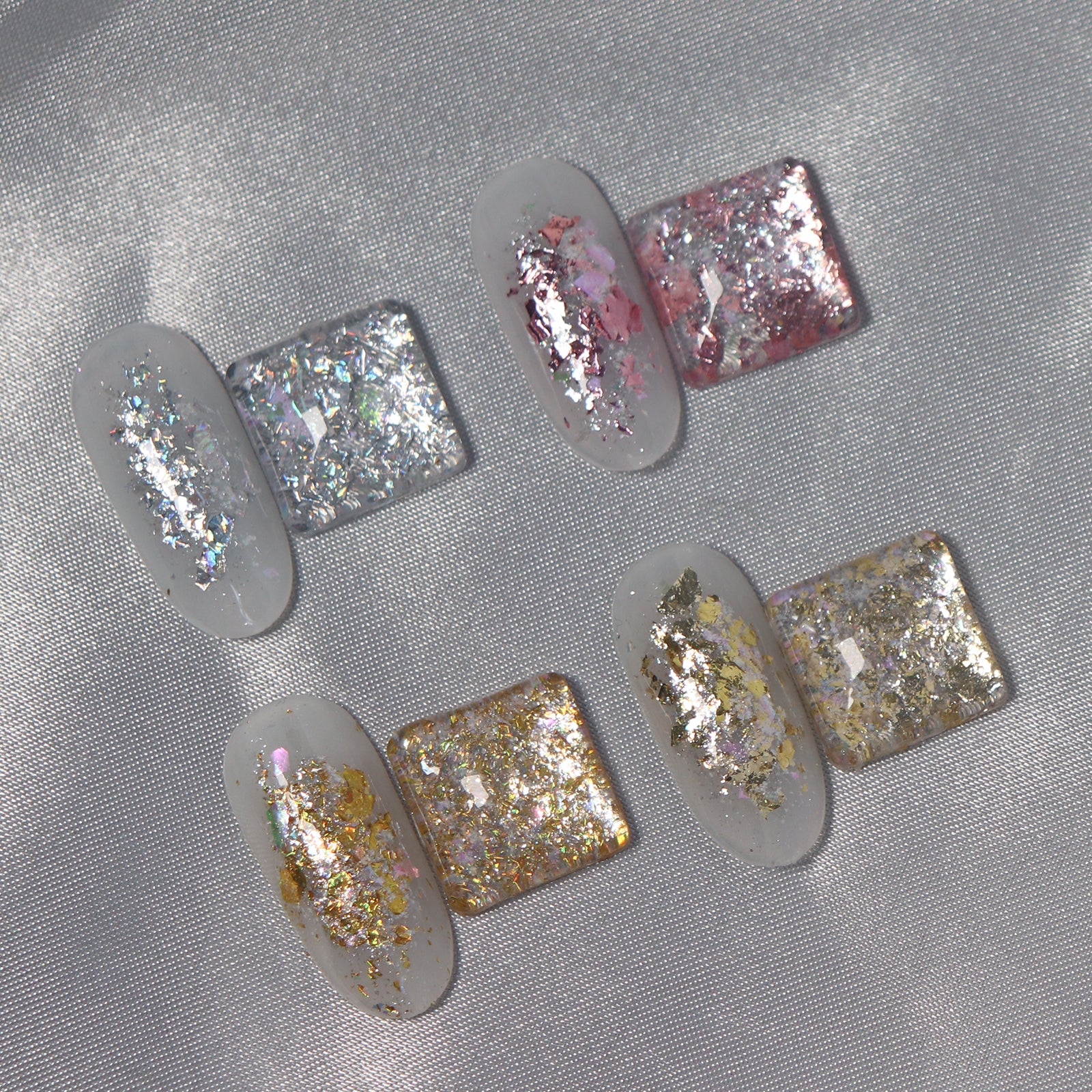Iridescent Nail Foil Flakes Set