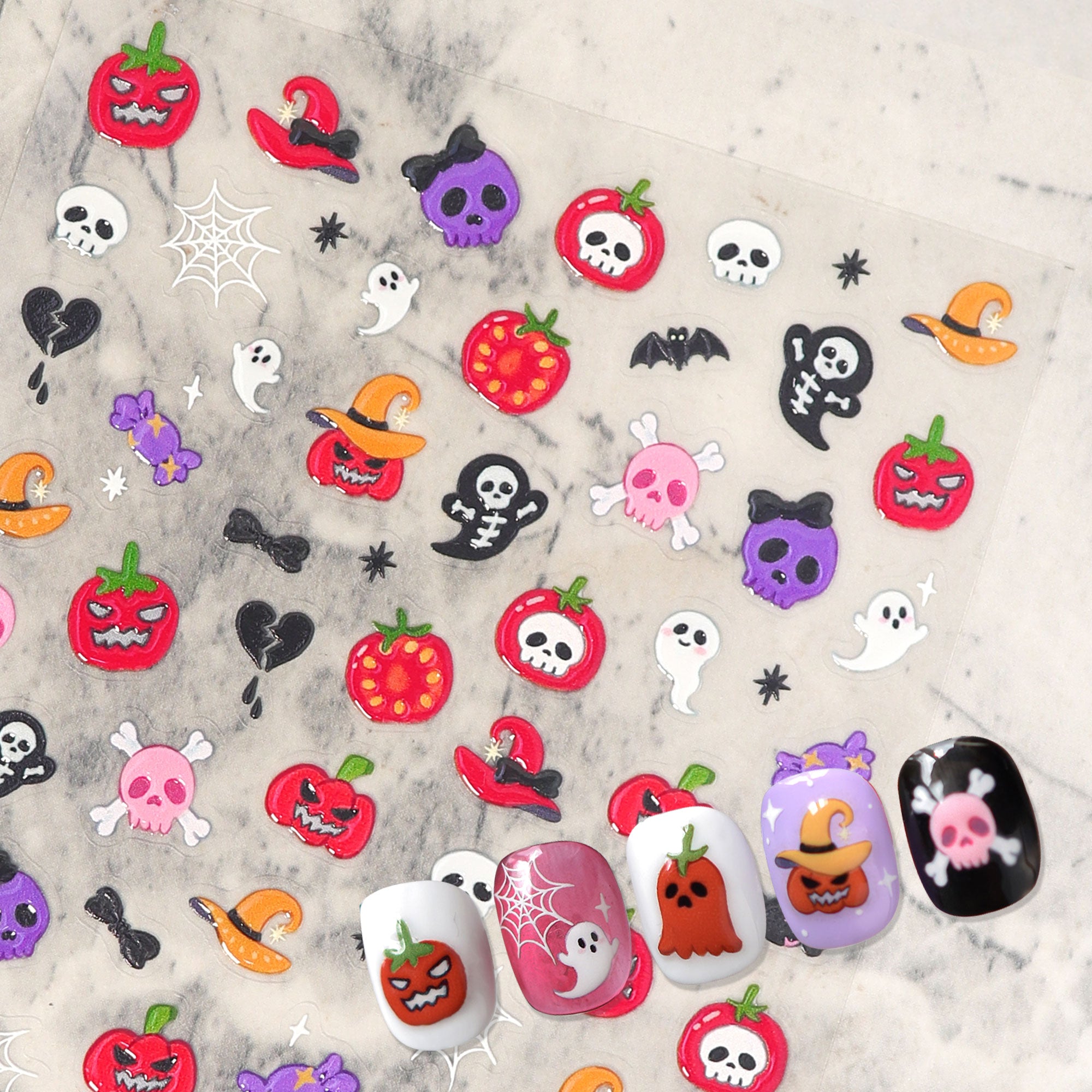 Jelly Nail Sticker - Red Halloween