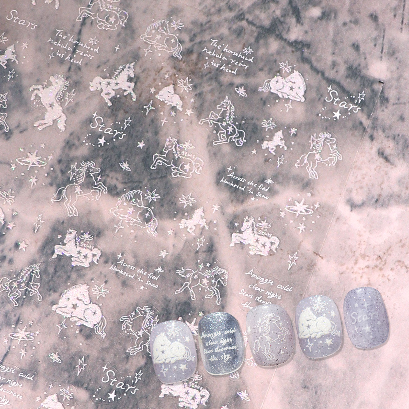 Glitter Nail Sticker - Dreamy Pegasus