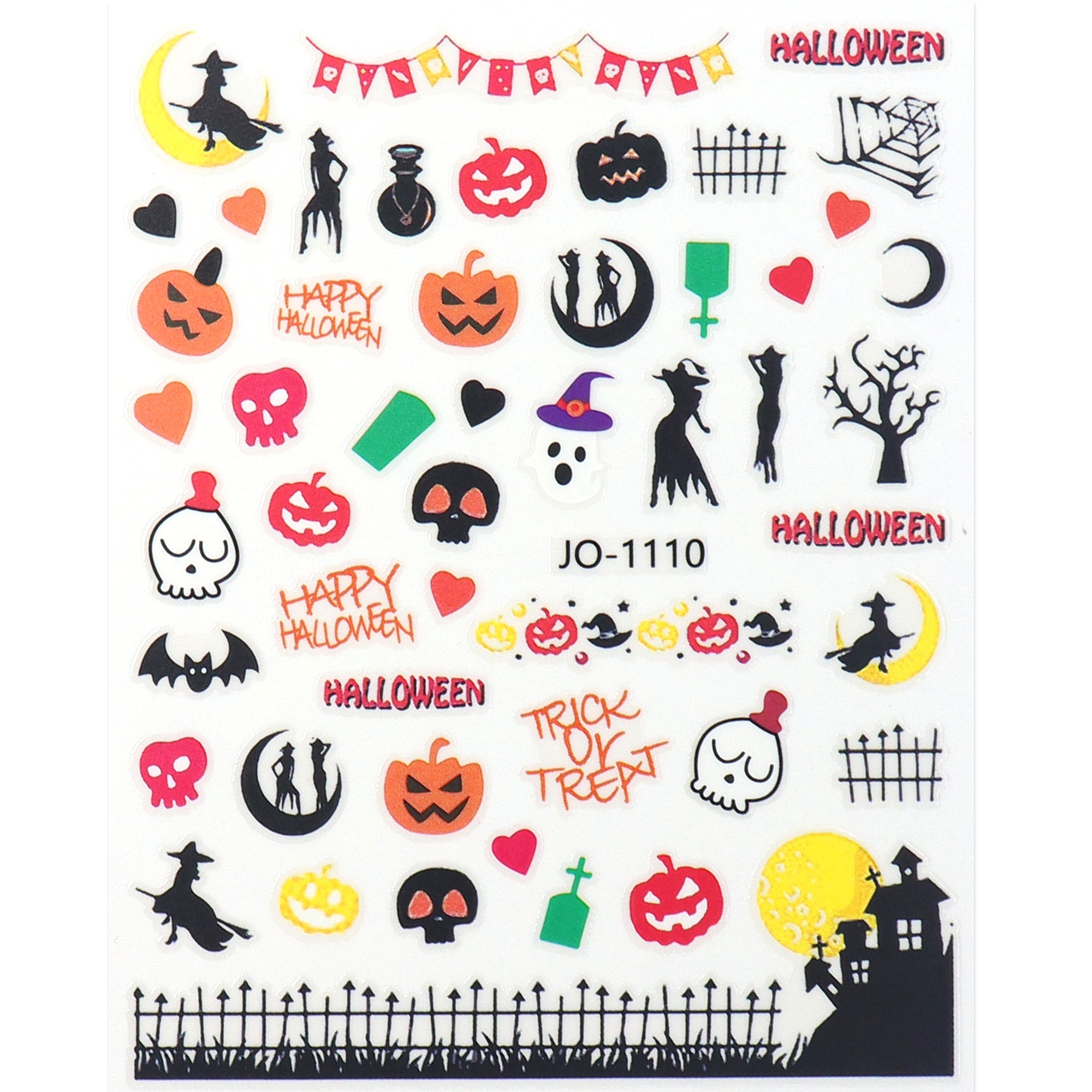 Nail Sticker - Halloween Pumpkin & Skeleton