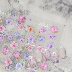 5D Nail Sticker - Pink-Toned Dried Flower