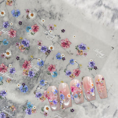 Chrome Nail Sticker - Dried Flowers