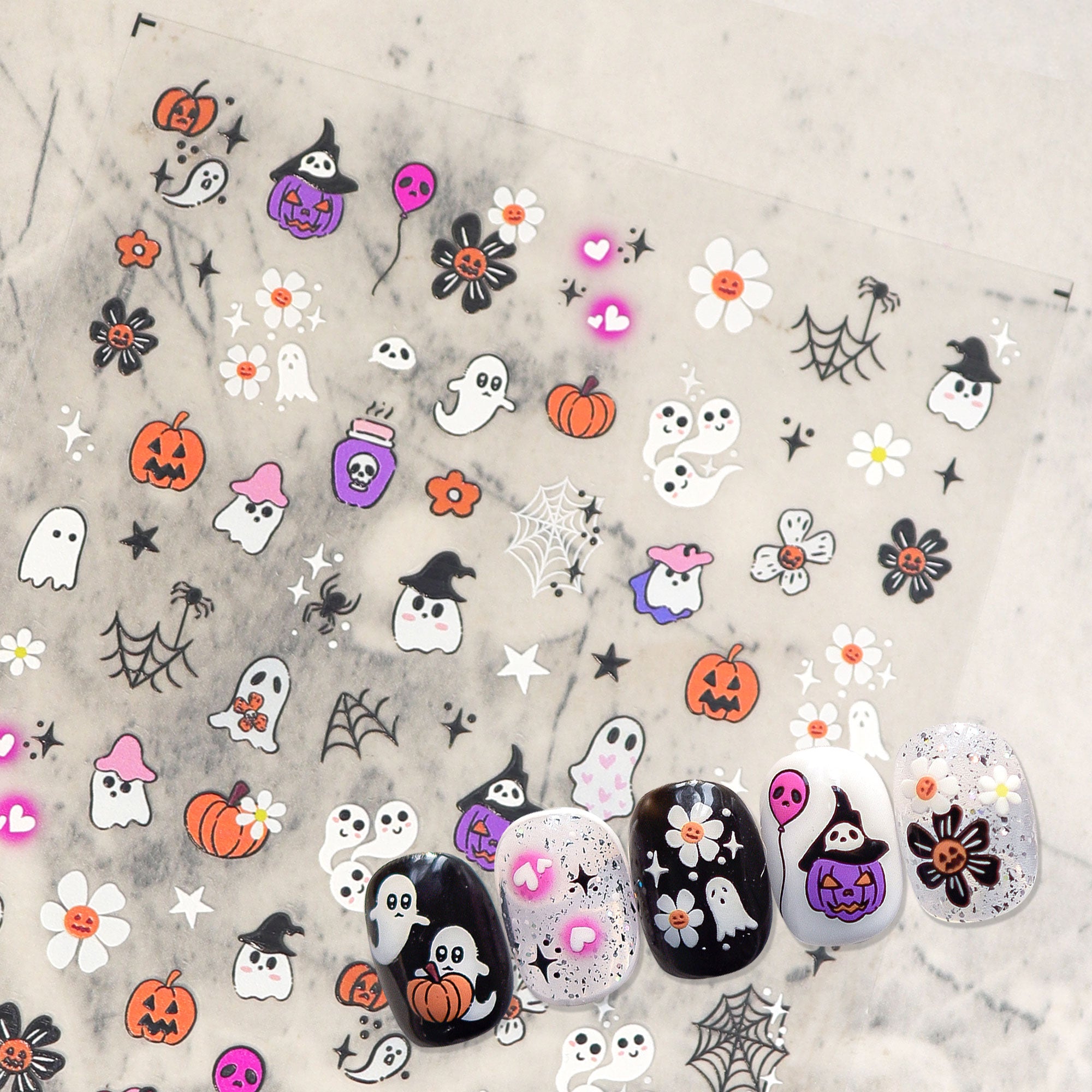 5D Nail Sticker - Pink Halloween